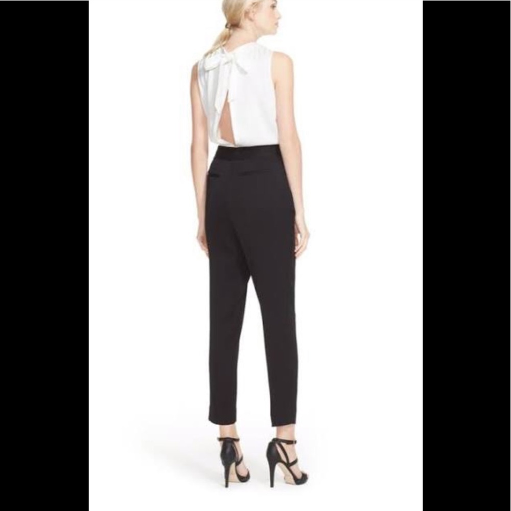 Kate Spade Saturday Peplum Pant Straight Leg Minimalist Mid Rise Wool Blend Slim